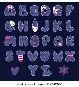 Cute jeans alphabet 
