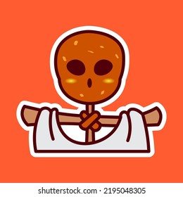 Cute Jelangkung - Indonesian Ghost Vector Illustration
