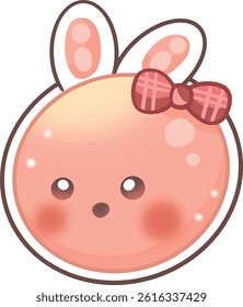 Cute jelly bunny with a bow on its head