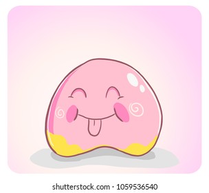cute jelly cartoon, jelly mascot cartoon vector illustration.