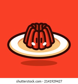 Cute jelly cartoon vector icon illustration 