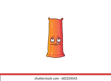 Cute Jelly Monster Depressed. Vector Illustration. Isolated on white background.