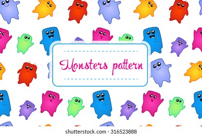 Cute jelly monsters pattern