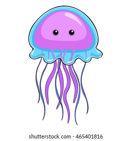 Cute Jellyfish Stock Vector (Royalty Free) 465401816 | Shutterstock