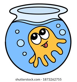 cute jellyfish aquarium doodle kawaii. doodle icon image. cartoon caharacter cute doodle draw