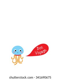 cute jellyfish bon voyage message card