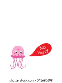 cute jellyfish bon voyage message card