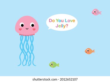 cute jellyfish cartoon drawing vector
