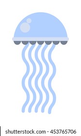 Cute jellyfish cartoon sea animal vector illustration
