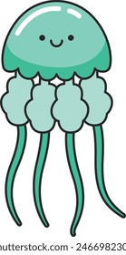 Cute jellyfish cartoon vector illustration