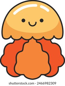 Cute jellyfish cartoon vector illustration
