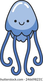Cute jellyfish cartoon vector illustration