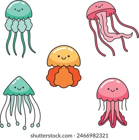 Cute jellyfish cartoon vector illustration