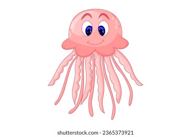 Cute Jellyfish Character Design Illustration