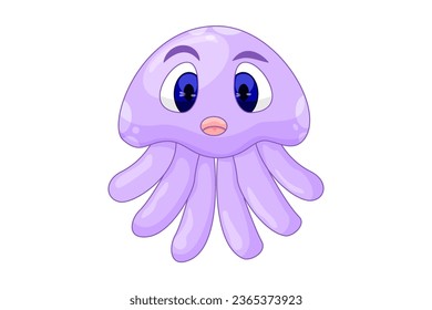 Cute Jellyfish Character Design Illustration