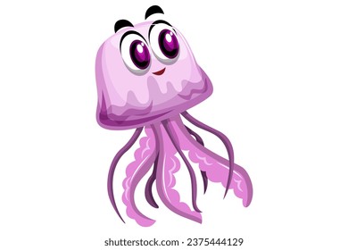 Cute Jellyfish Character Design Illustration