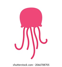 Cute Jellyfish Clipart Icon Png In Flat Cartoon Vector Animated For Kids Ocean Book 