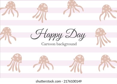 cute jellyfish and coral reef template background