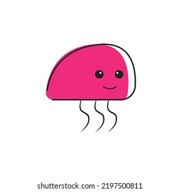Cute jellyfish icon Design and Vector