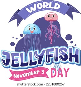 Cute Jellyfish Logo Concept illustration