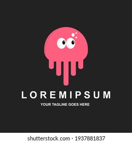 Cute jellyfish logo vector design. Jellyfish symbol icon.