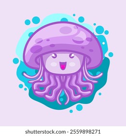 Cute Jellyfish Mascot Vector Illustration Great for your brand business