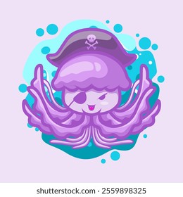 Cute Jellyfish Mascot Vector Illustration Great for your brand business