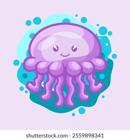 Cute Jellyfish Mascot Vector Illustration Great for your brand business