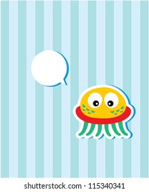 cute jellyfish message tag