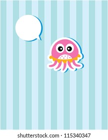 cute jellyfish message tag