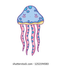 cute jellyfish sea life icon