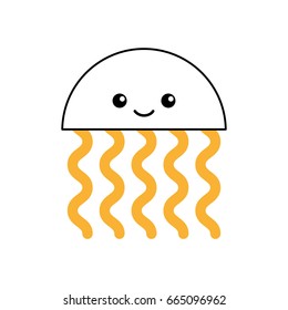 cute jellyfish sealife icon