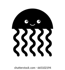 cute jellyfish sealife icon