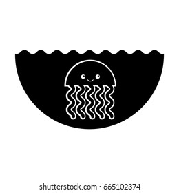 cute jellyfish sealife icon
