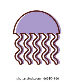 cute jellyfish sealife icon