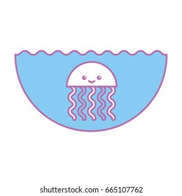 cute jellyfish sealife icon