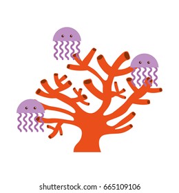 cute jellyfish sealife icon