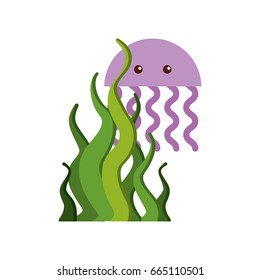cute jellyfish sealife icon