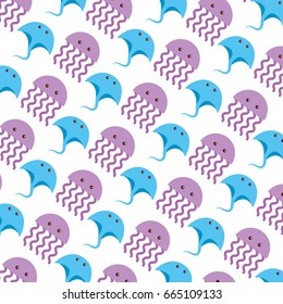 cute jellyfish and stingray pattern