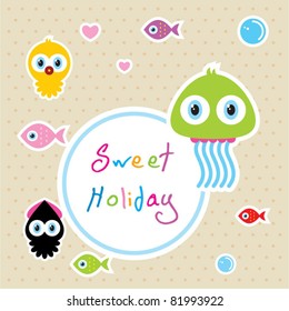 cute jellyfish sweet holiday