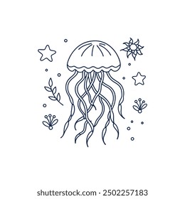 Cute Jellyfish Vector art Illustration