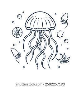 Cute Jellyfish Vector art Illustration