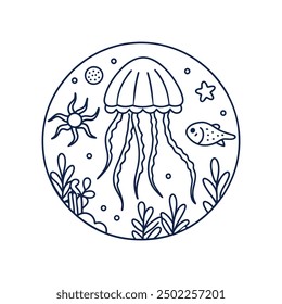 Cute Jellyfish Vector art Illustration