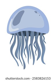 Cute jellyfish. Vector clipart illustration on isolated background.