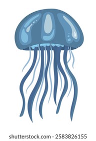 Cute jellyfish. Vector clipart illustration on isolated background.