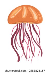 Cute jellyfish. Vector clipart illustration on isolated background.