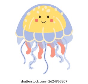 Cute  jellyfish. Vector Illustration for children's books, nursery decor and other creative projects