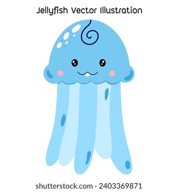 Cute Jellyfish vector illustration for kid ,nursery, school