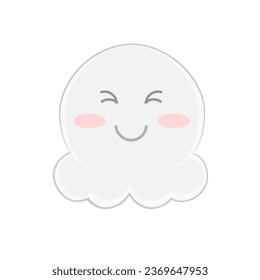 Cute Jellyfish Vector Illustration on White background