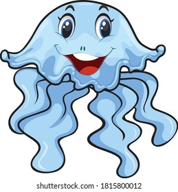 Cute Jellyfishes cartoon vector art and illustration